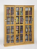 Glass Sliding, 3-Door Mission Media Cabinet ...Hardwood Veneer