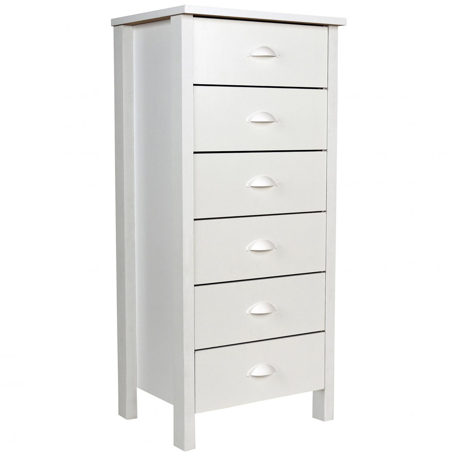 6 Drawer Nouvelle Lingerie Bureau White