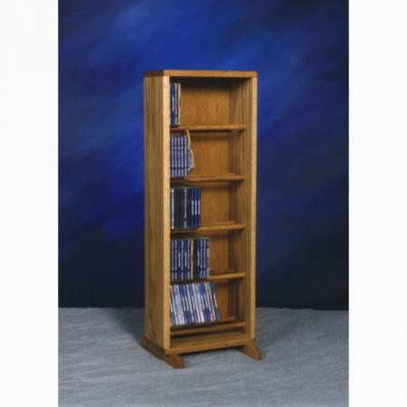 solid oak 5 row dowel cd rack