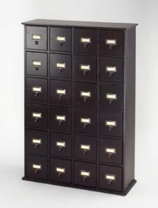 Library Catalog Media Storage Cabinet - 24 Drawers - Stores 456 CDs or 192  DVDs